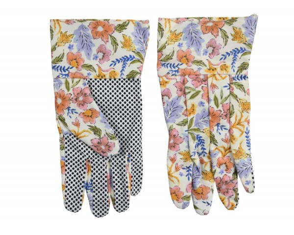 Handschuhe Baumwolle 12,5x25cm Blumen, bunt