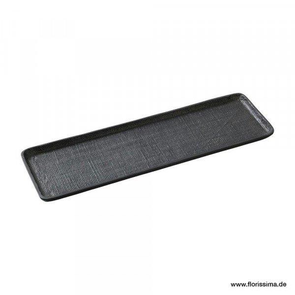 Tablett Metall 48x14,5x1cm rechteckig, schwarz
