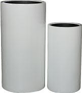 Vase FS116 H80/60cm 2er Satz m.E., glz.weiß