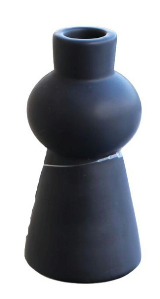 Kerzenhalter Keramik D6,5H13cm Aktionspreis!, schwarz