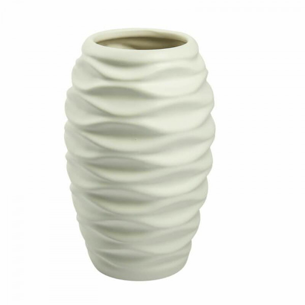 Vase Keramik H20D13cm, weiß
