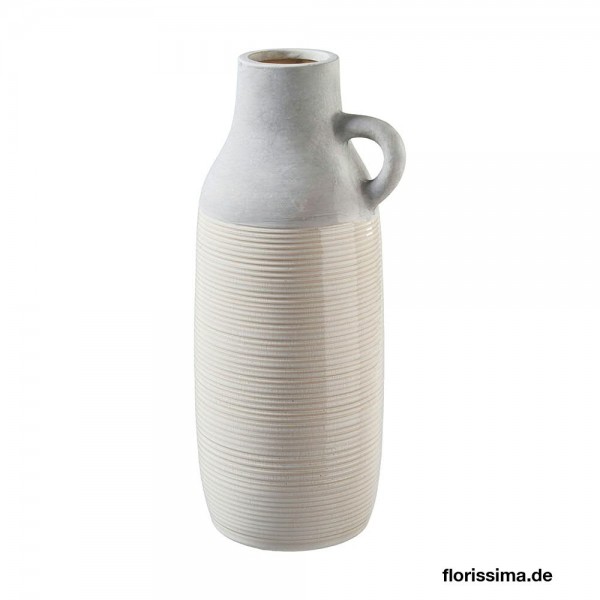 Vase Keramik H36,5cm, grau/creme