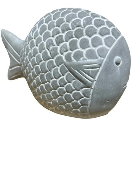Fisch Keramik 15,5x6,5x10,5cm, grau