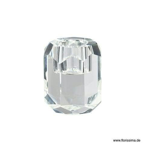 Glas Kerzenständer D5H6cm Kristall, klar