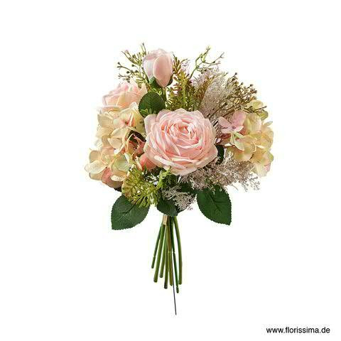 Strauß 38cm Rosen/Hortensien, rosa