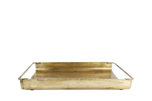 Tablett Metall 23x15x3cm, altgold
