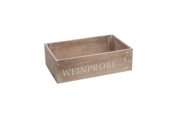 Kiste Holz 33x20x10cm Weinprobe, braun wash