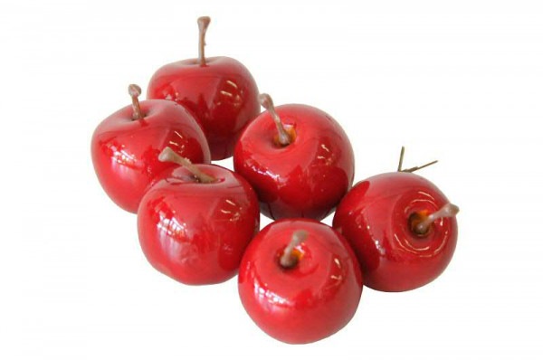Apfel 3,5cm 48St.am Draht Draht ca.8,5cm, rot