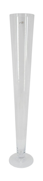 Glas Rohrvase kon.H80cm a.Fuß