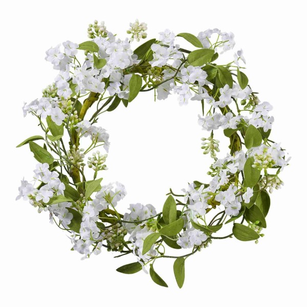 Blüten Kranz D45, weiß