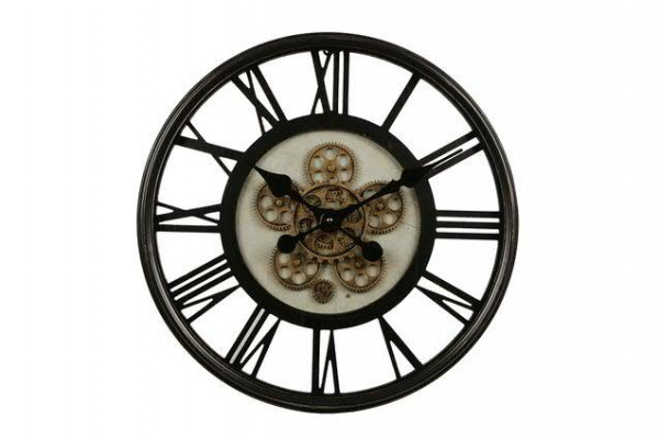 Uhr Metall D54,5cm offen, schwarz