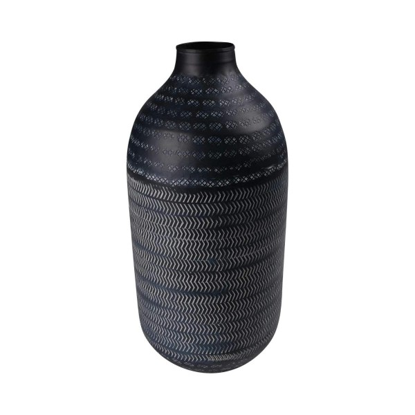 Vase Metall H33D15cm, schwarz