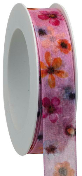 Band 499a/25mm 20m Blumenfülle, 24 pink