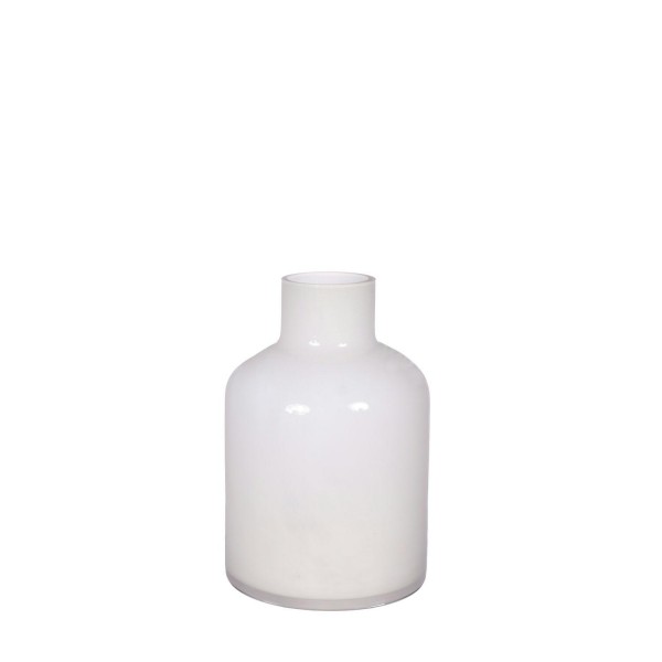 Glas Vase D10H15cm, weiß