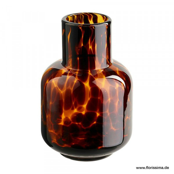 Glas Vase H15,5D10,5cm, braun