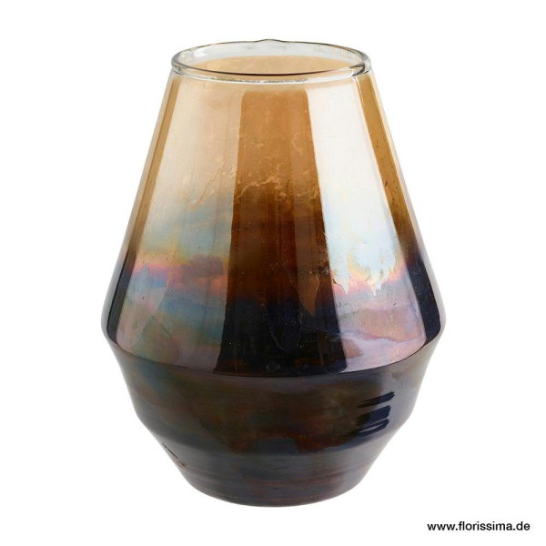 Glas Vase SP H20D16cm irisierend, amber