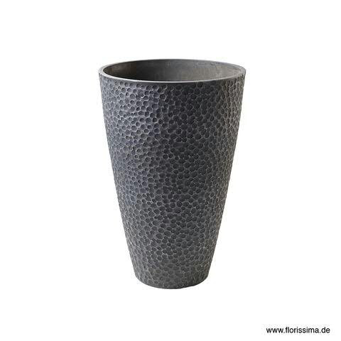 Ecostone Vase ECO713 D35H50cm genoppt 70% Recycling, anthrazit
