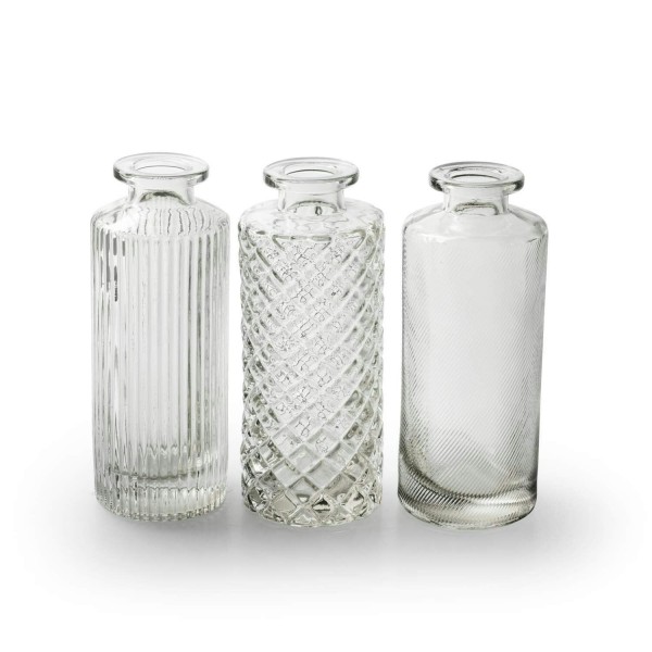 Glas Flasche H13,5cm Alanis, klar