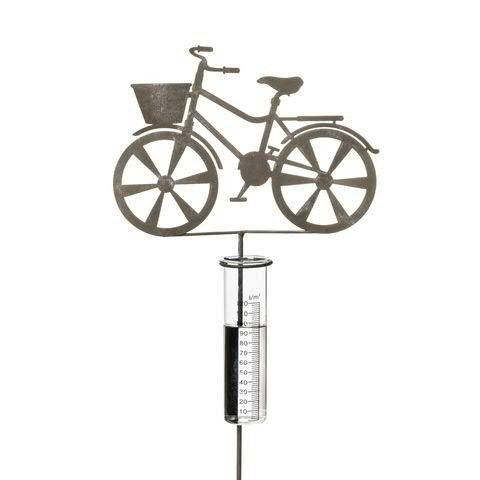 Regenmesser Metall 24x5,5xL110cm Fahrrad, antik grau
