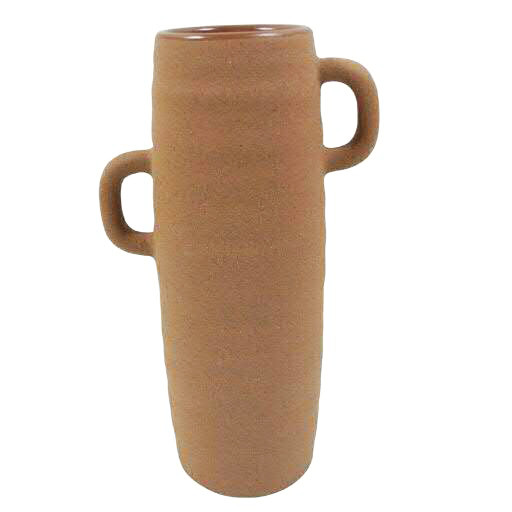 Vase Keramik SP D14,5H25cm mit Henkel, terra