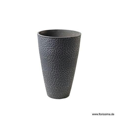 Ecostone Vase ECO713 D30H45cm genoppt 70% Recycling, anthrazit