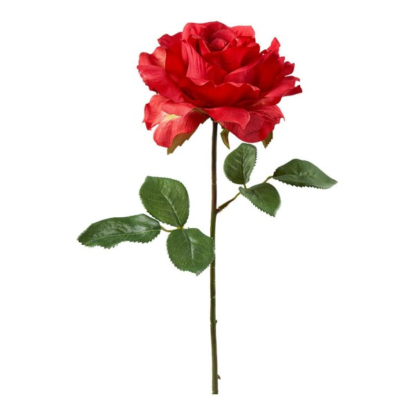 Rose 38cm mit Blatt, rot