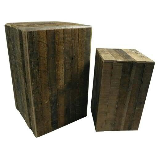 Säule SP Holz S/2 18x18x30/25x25x40cm, natur, Säulen & Podeste, Möbel, Sortiment, Deko