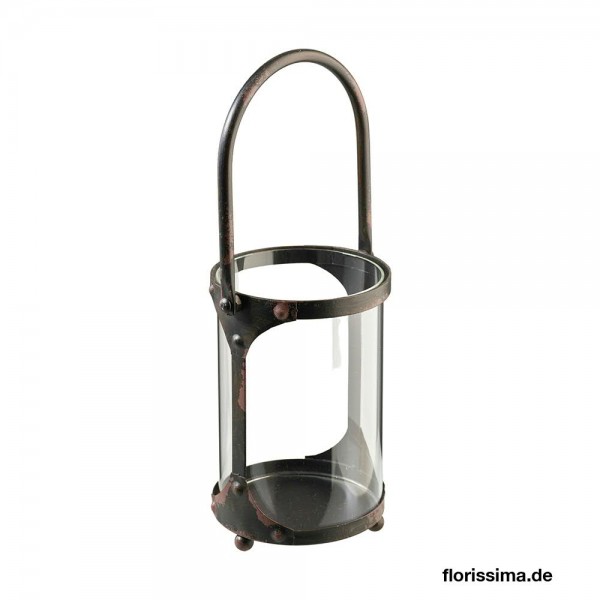 Laterne Metall D13H16,5cm mit Glas