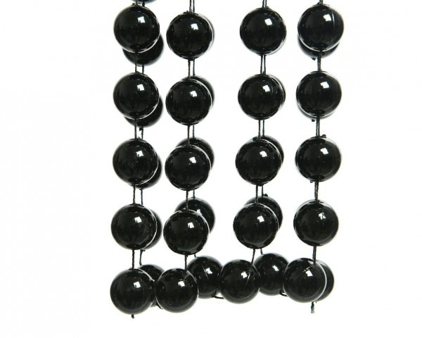Perlenkette Kunststoff 2,7m D2cm Kunststoff glanz, schwarz