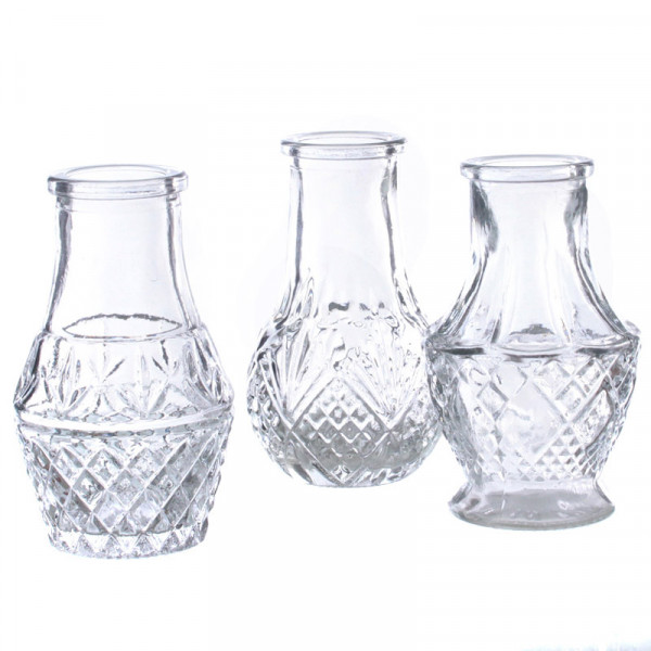 Glas Vase D5,5H8cm sortiert, klar