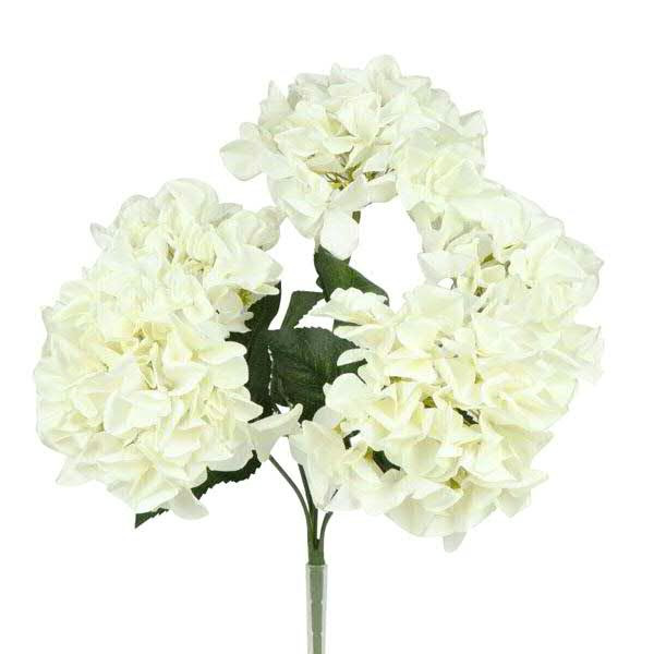 Hortensien Busch 45cm 5 Blüten, weiß