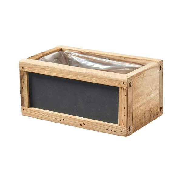 Kiste Holz 18x10,5x8,5cm mit Tafel, natur