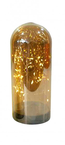 LED Glas Glocke D10H23cm 20LED Aktion für Batterie 3xAA mit Timer, champagner