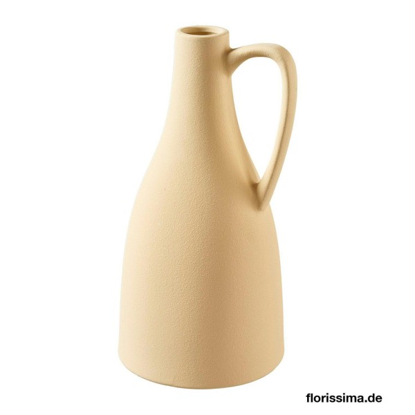 Vase Keramik SP 16x14x29cm mit Henkel, vanille