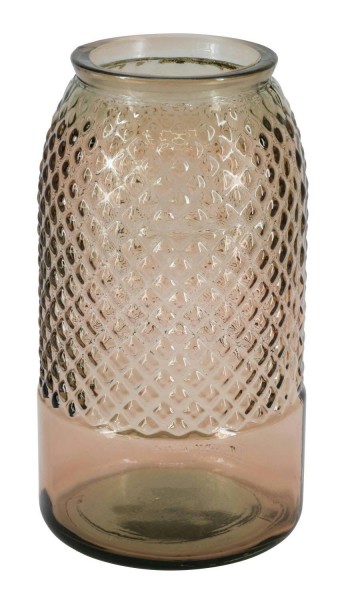 Glas Vase D15H28cm Recycling, soft pink
