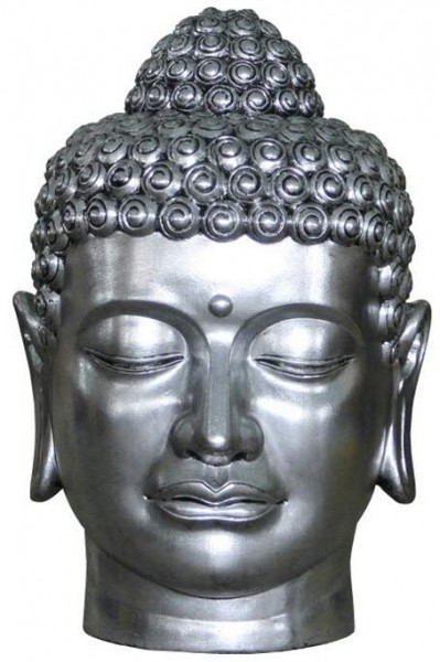 Buddha Kopf FS170 H74cm Aktionspreis, silber
