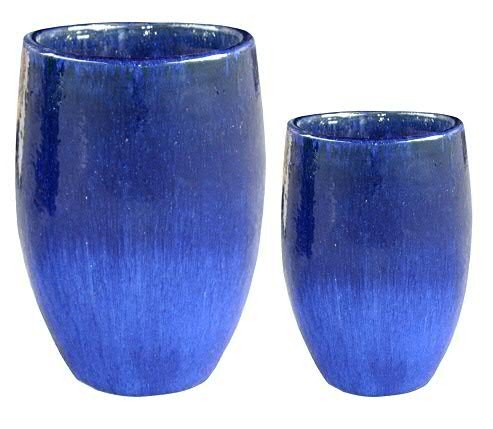 Vase GK3083 H69/51cm 2er Satz, blau