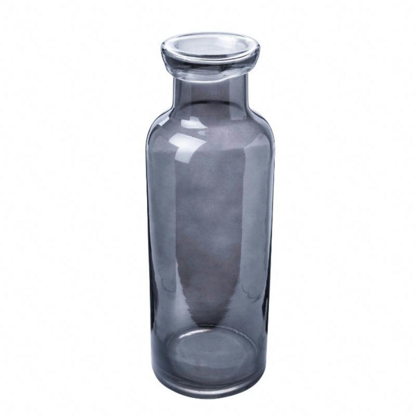 Glas Flasche D9H26cm, anthrazit