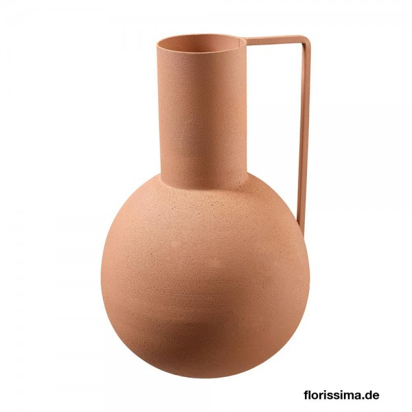 Vase Metall D16H24,5cm mit Griff, braun