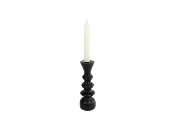 Kerzenhalter Holz 7x7x20cm, schwarz