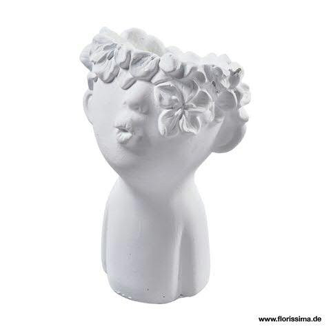 Kopf Keramik SP D11,5H18cm zum Bepflanzen, weiß