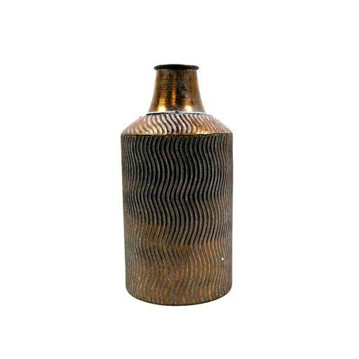 Vase Metall D17,5H37cm, bronze