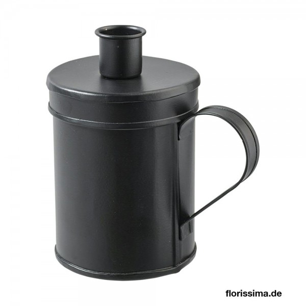 Kerzenhalter Metall D12H12,5cm mit Henkel Aktionspreis, schwarz