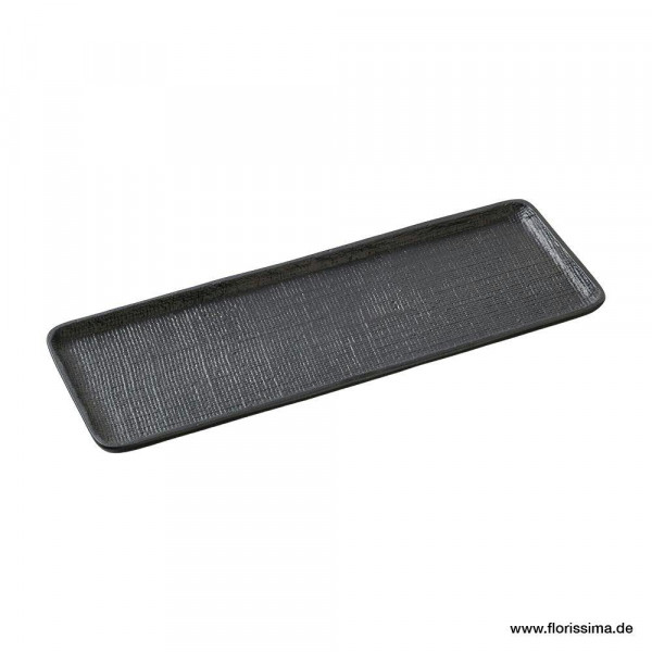 Tablett Metall 38x13x1cm rechteckig, schwarz