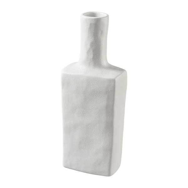 Vase Steingut 10x6,5x27cm matt, weiß