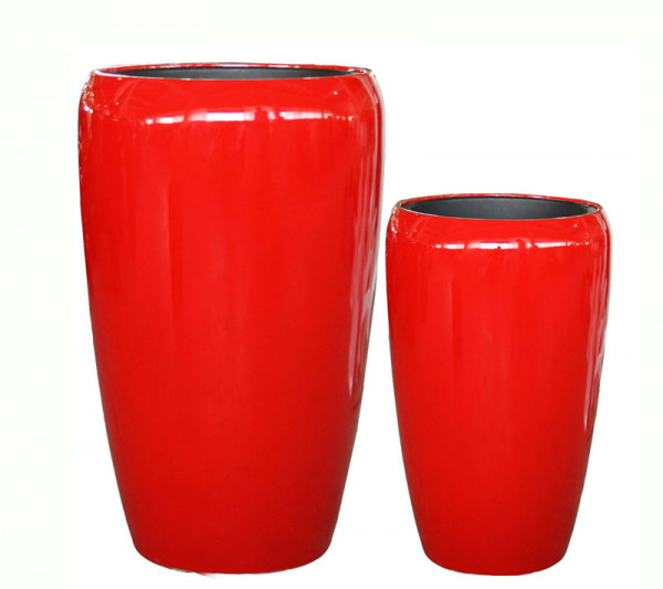 Vase FS157 H68/51cm 2er Satz m.E., glz.rot