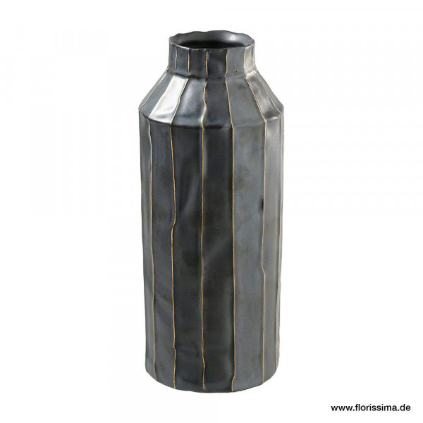 Vase Keramik H26D11cm, schwarz